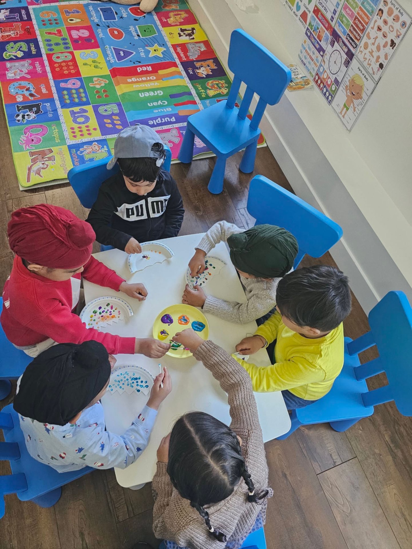 Children doing crafts together