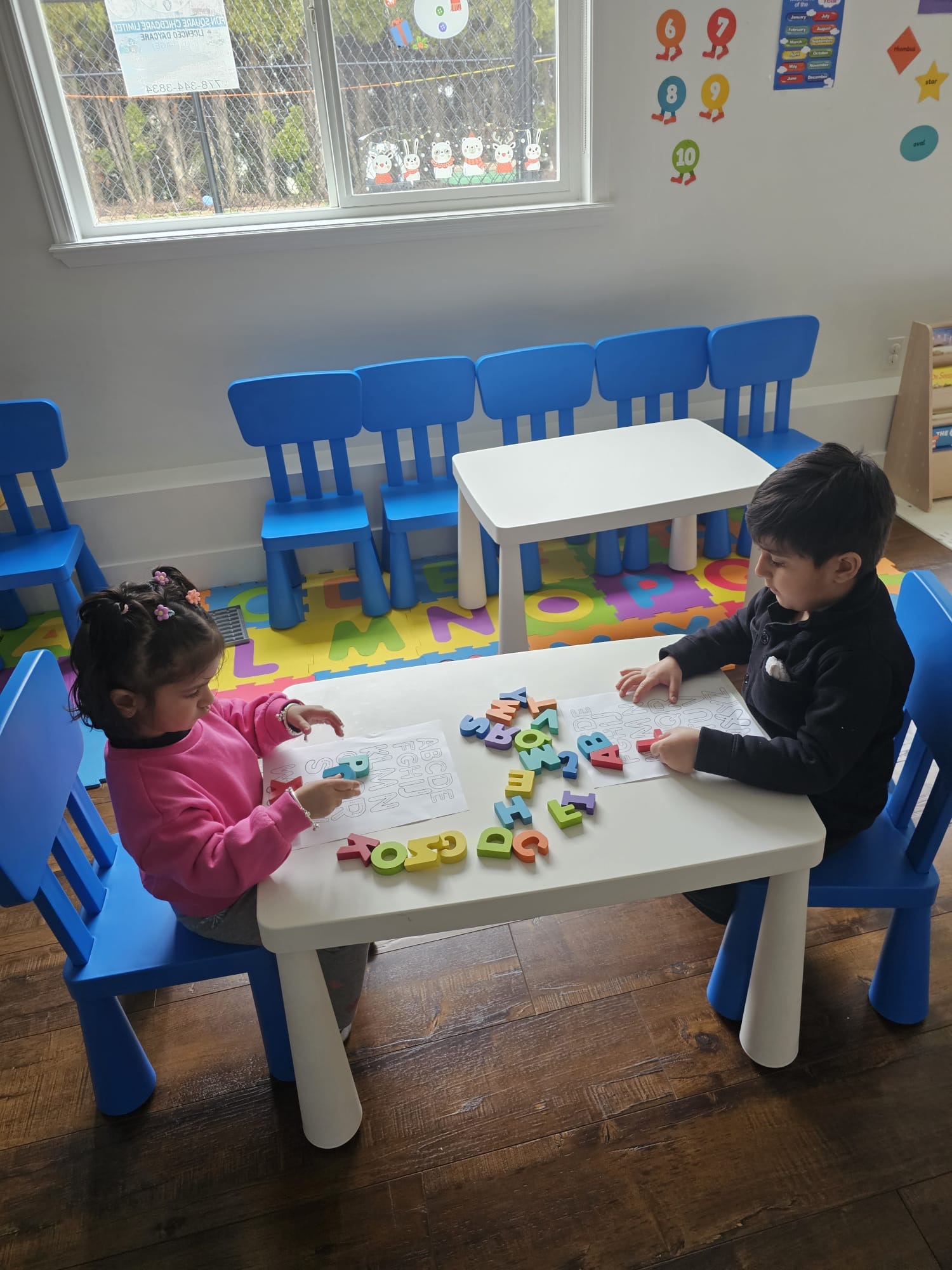 Children learning the alphabet